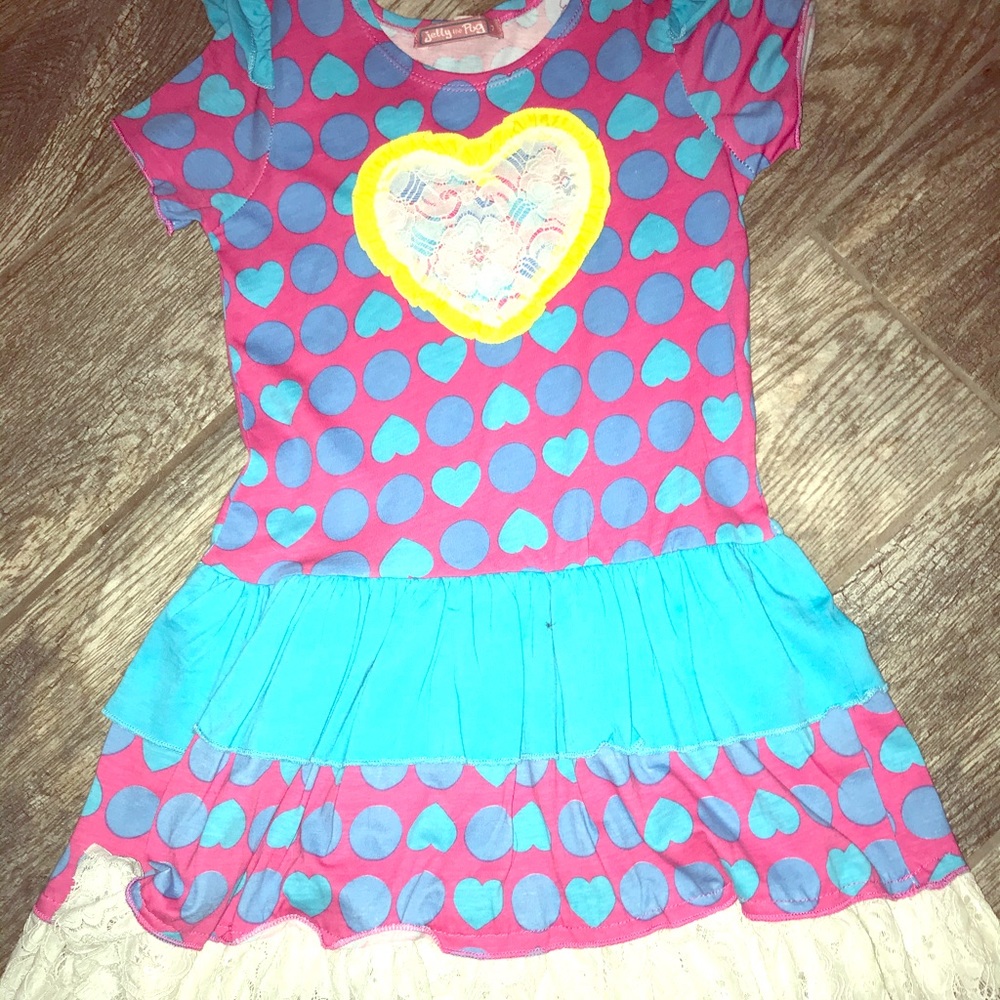 Jelly the Pug Polka Dot Heart Dress